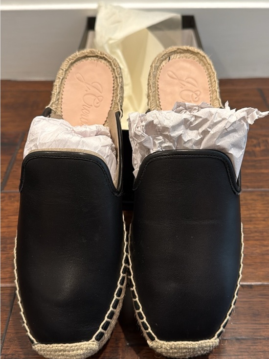 J. Crew Shoes - J.Crew NIB Leather Espadrille Mule Black Size 7.5